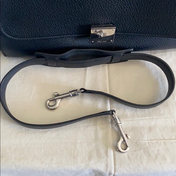 Celine Trapeze Handbag In Black Drummed Calfskin - Picture 13 of 16